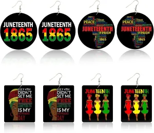 Juneteenth Outfit for Women African Juneteenth Earrings Bracelets Jewelry Sets for Black Women Juneteenth 1865 Earrings Juneteenth Shirts Women Accessories