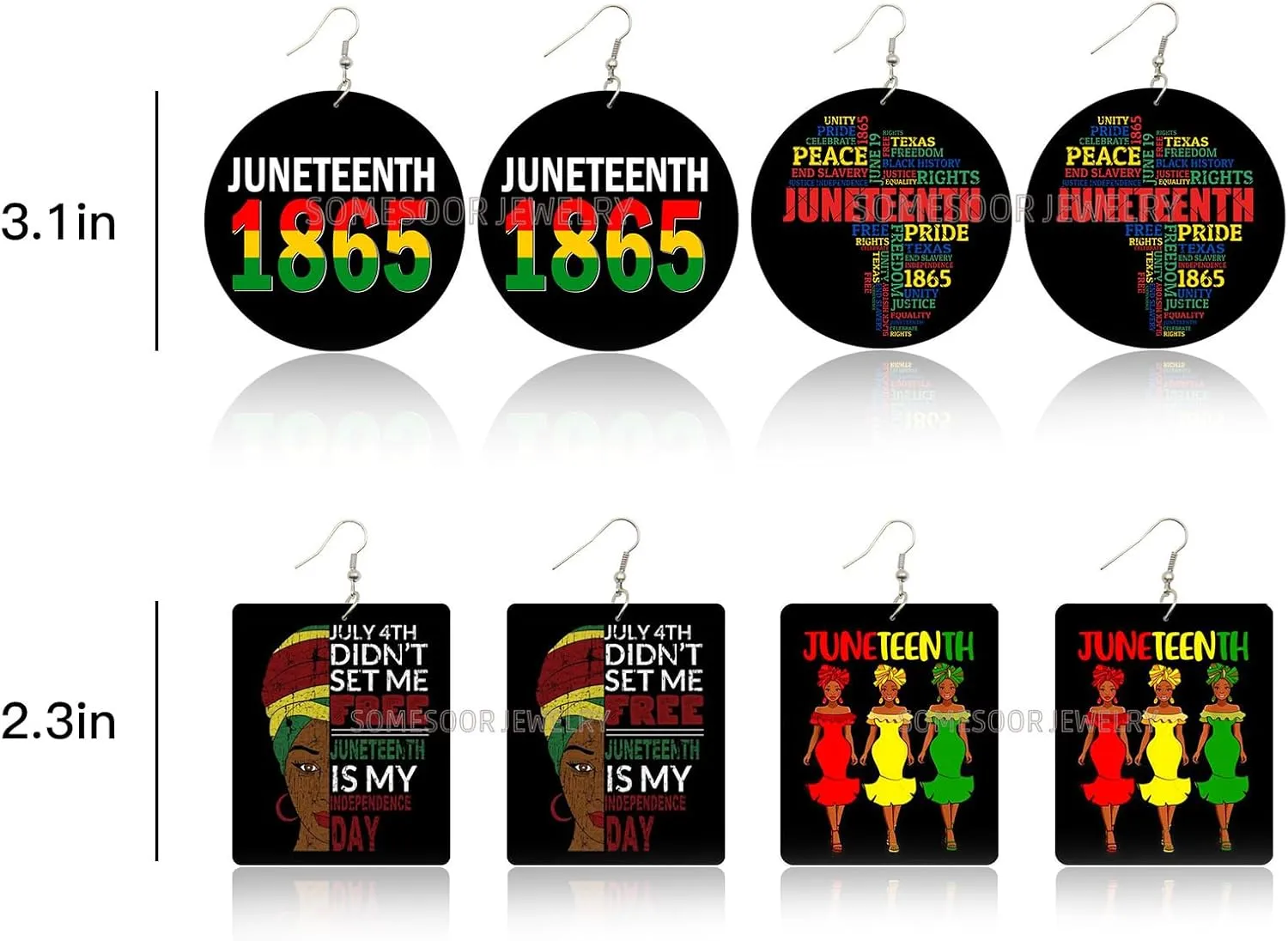 Juneteenth Outfit for Women African Juneteenth Earrings Bracelets Jewelry Sets for Black Women Juneteenth 1865 Earrings Juneteenth Shirts Women Accessories