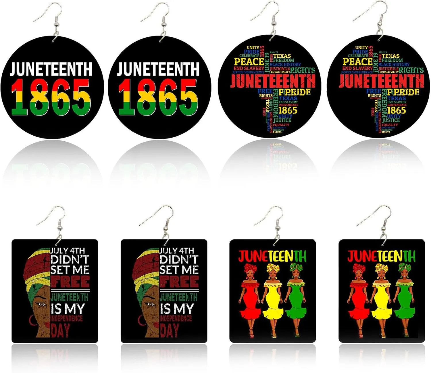 Juneteenth Outfit for Women African Juneteenth Earrings Bracelets Jewelry Sets for Black Women Juneteenth 1865 Earrings Juneteenth Shirts Women Accessories