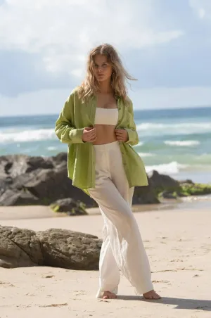 Kirra Linen Shirt - Lemongrass