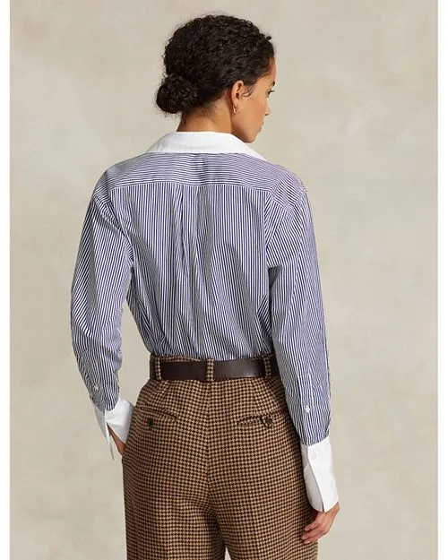 Lauren Ralph Lauren Contrast Trim Shirt in Blue