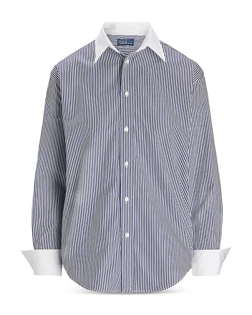 Lauren Ralph Lauren Contrast Trim Shirt in Blue