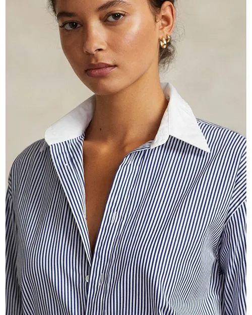 Lauren Ralph Lauren Contrast Trim Shirt in Blue