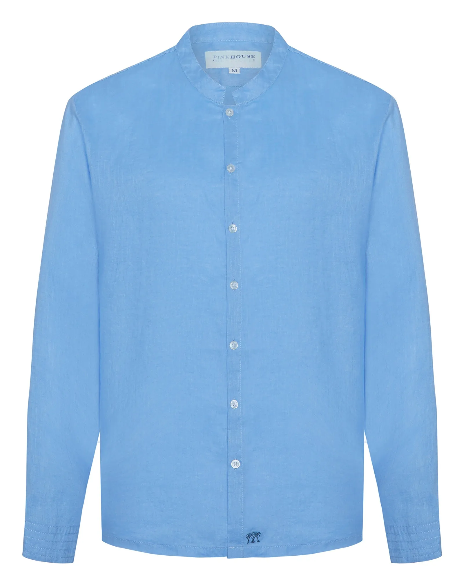 Linen Collarless Shirt