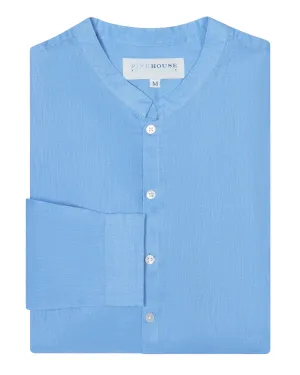 Linen Collarless Shirt