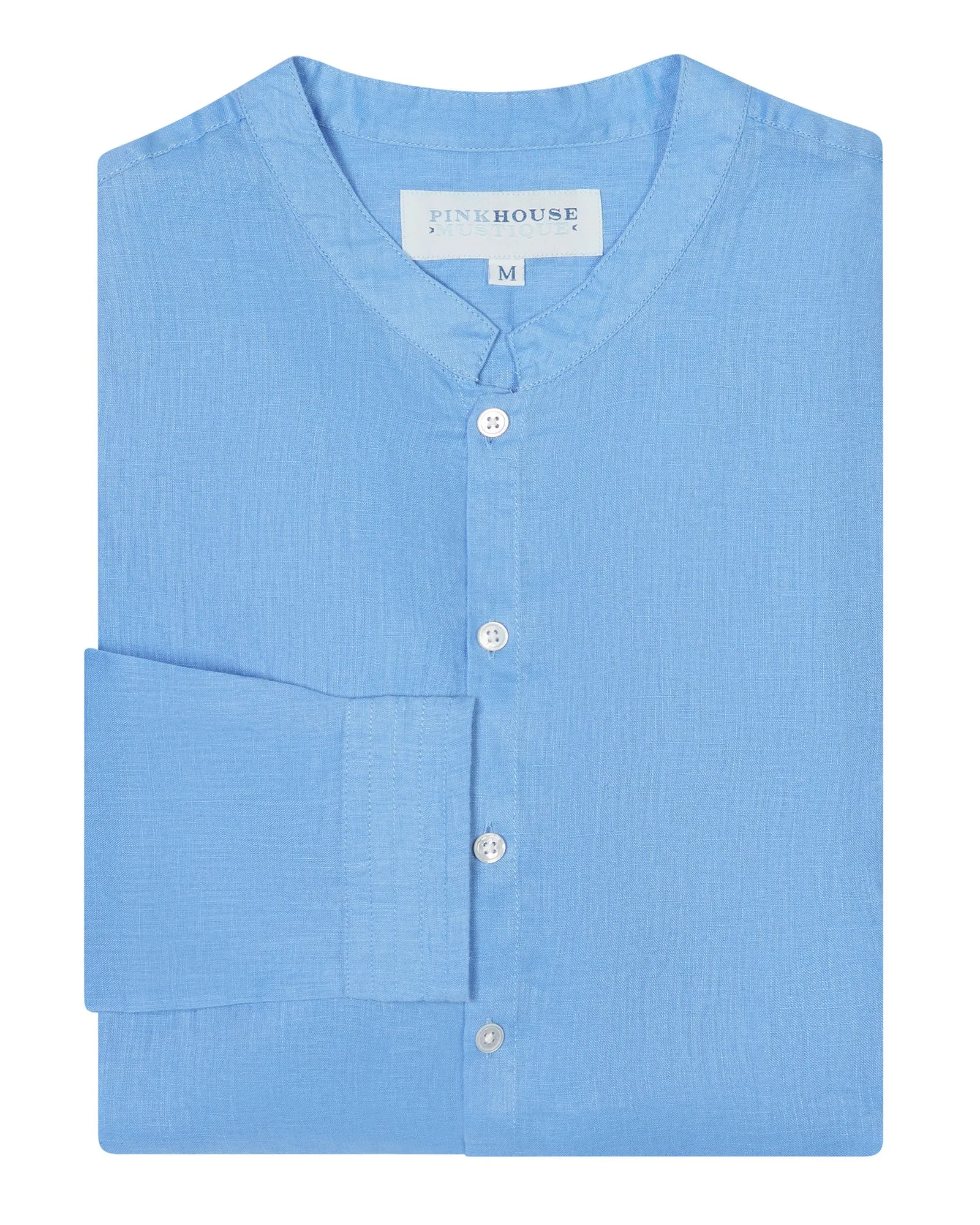 Linen Collarless Shirt
