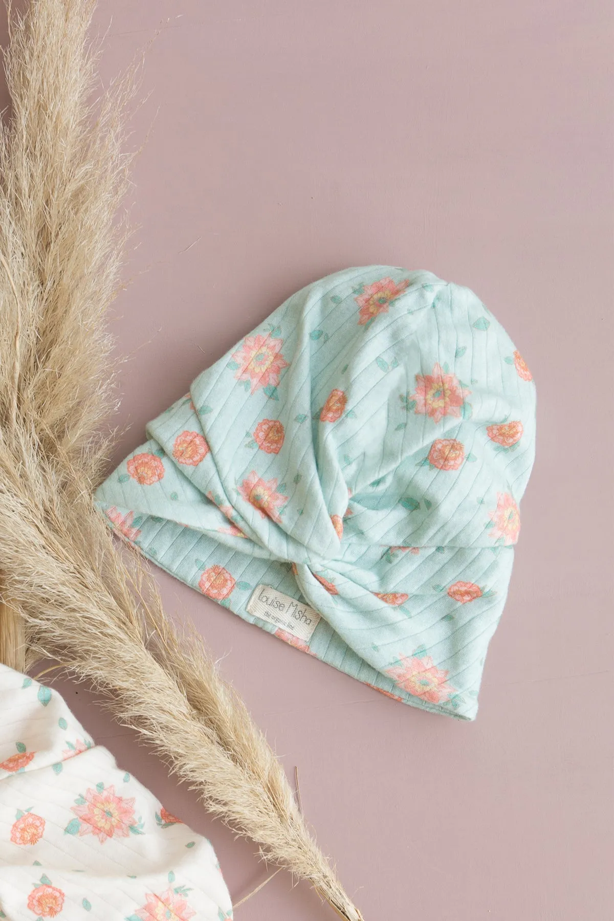 Louise Misha Turban Abina Off-WhiteVintage Blue Flowers