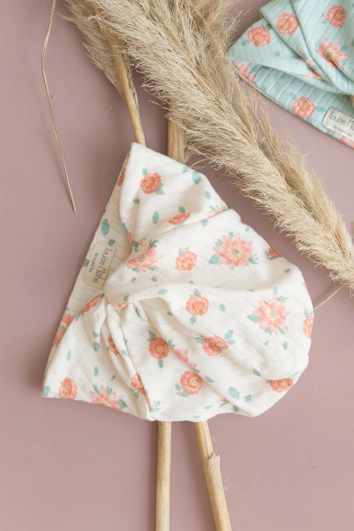 Louise Misha Turban Abina Off-WhiteVintage Blue Flowers