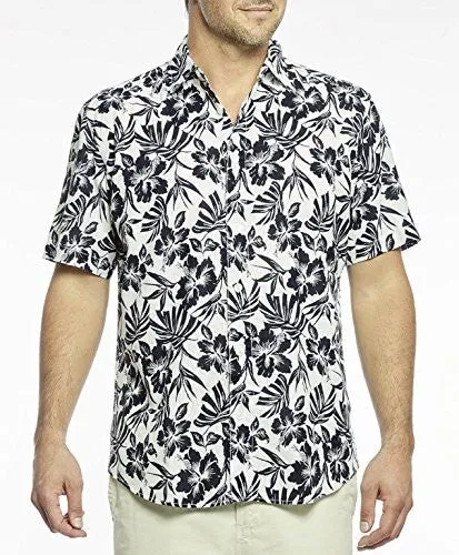 Margaritaville - Floral Shadow, Button Front Short Sleeve, Men's Tropical Shirt