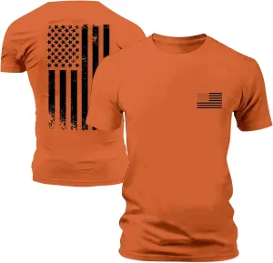 Mens 4th of July USA Flag T-Shirt Outdoor Independence Day American Flag Shirt Casual Summer Workout Fitness Tees