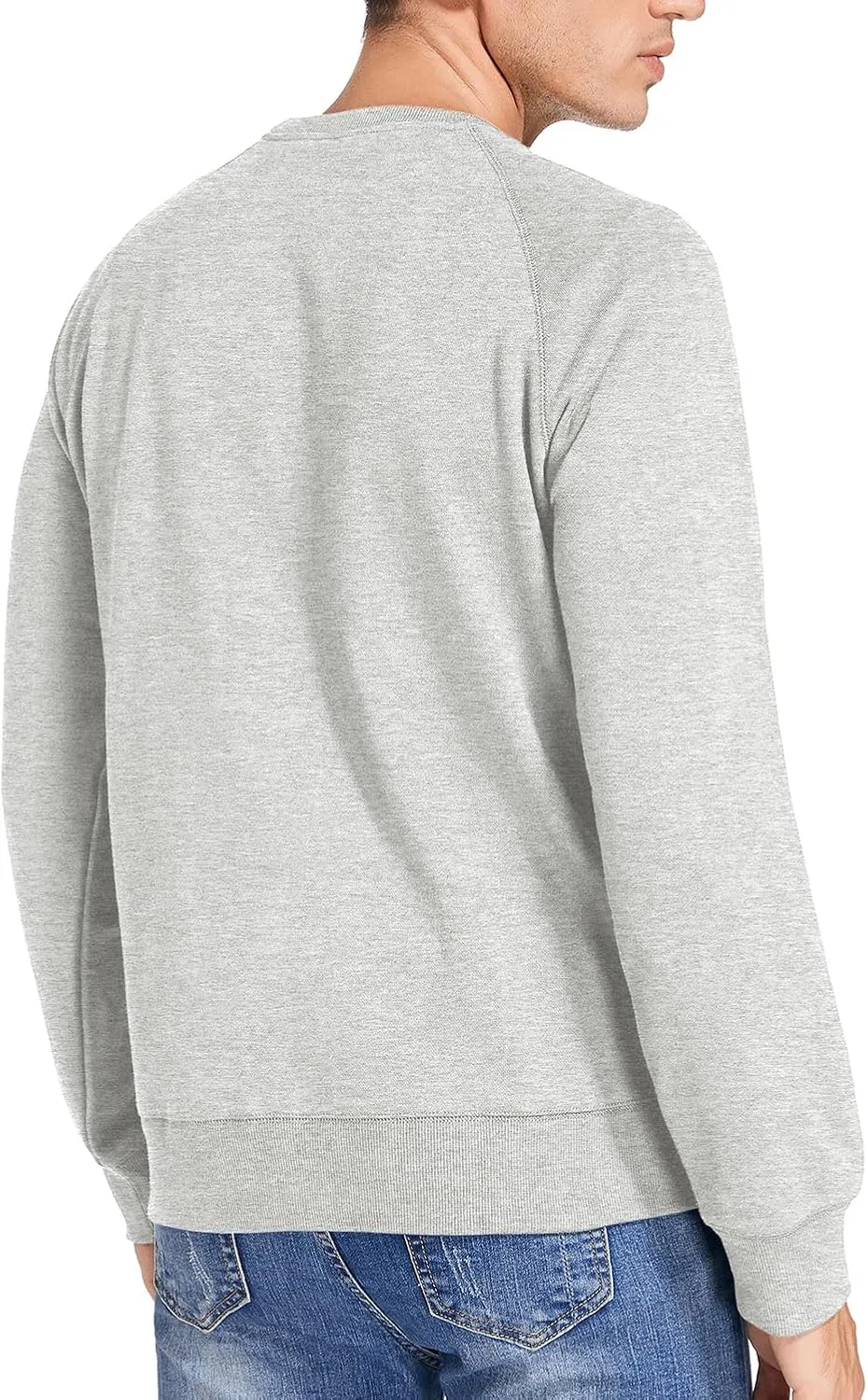 Men's Casual Cotton-blend French Terry Crewneck Sweatshirt