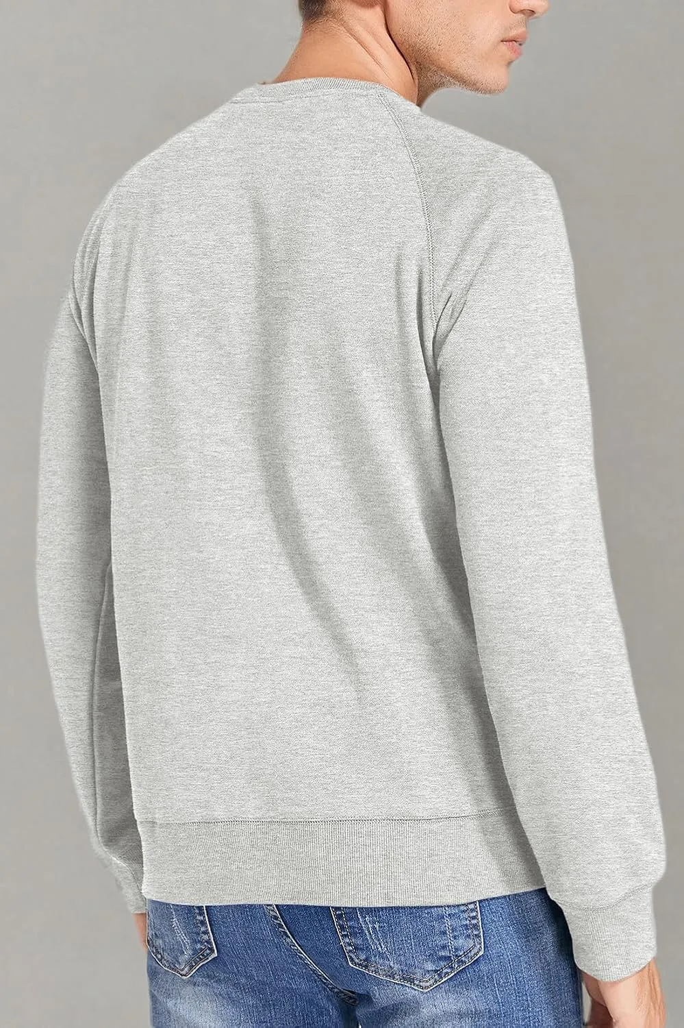 Men's Casual Cotton-blend French Terry Crewneck Sweatshirt