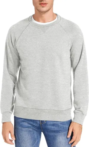 Men's Casual Cotton-blend French Terry Crewneck Sweatshirt