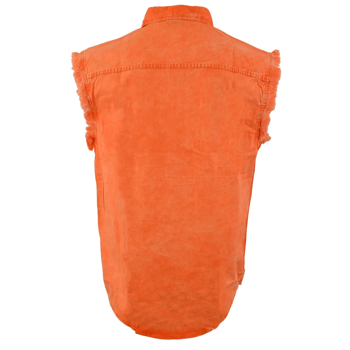Milwaukee Leather MNG11682 Men’s Classic Orange/Beige Button-Down Cut