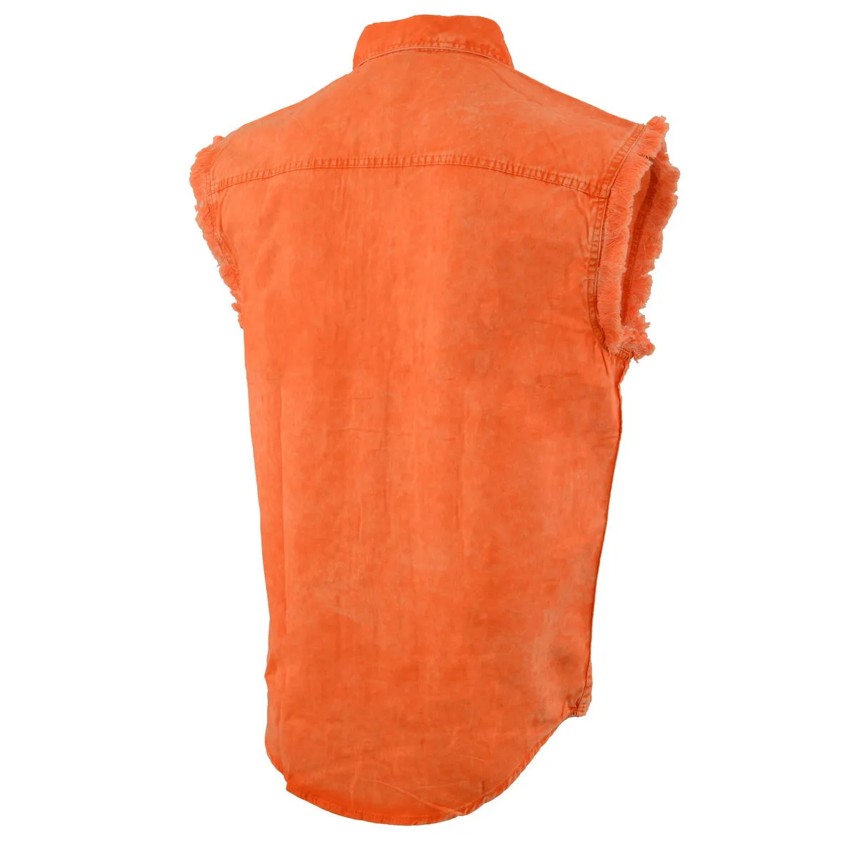 Milwaukee Leather MNG11682 Men’s Classic Orange/Beige Button-Down Cut
