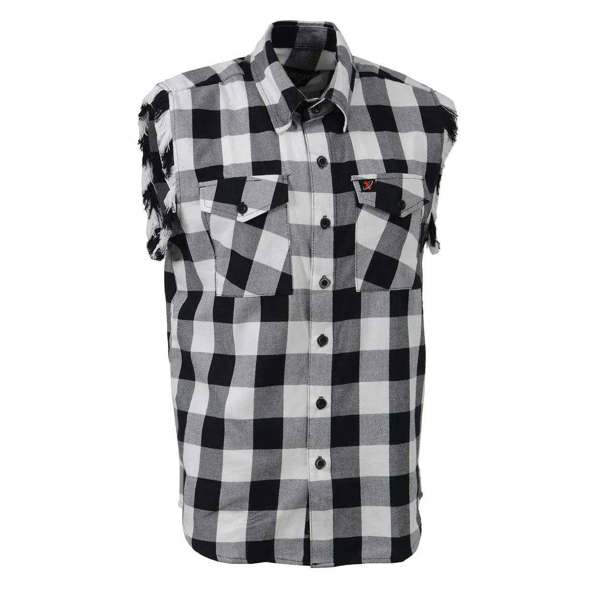 Milwaukee Leather MNG11690 Men’s Classic Black and White Button-Down