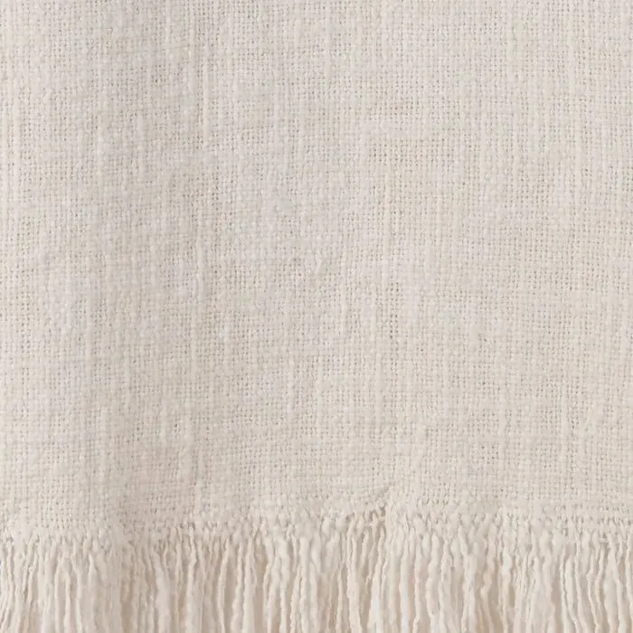 Nicole Curtis Pillow ZH127 Ivory Throw Blanket