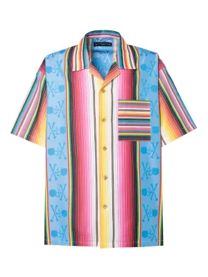 Open Collar Mexican Stripe Shirt