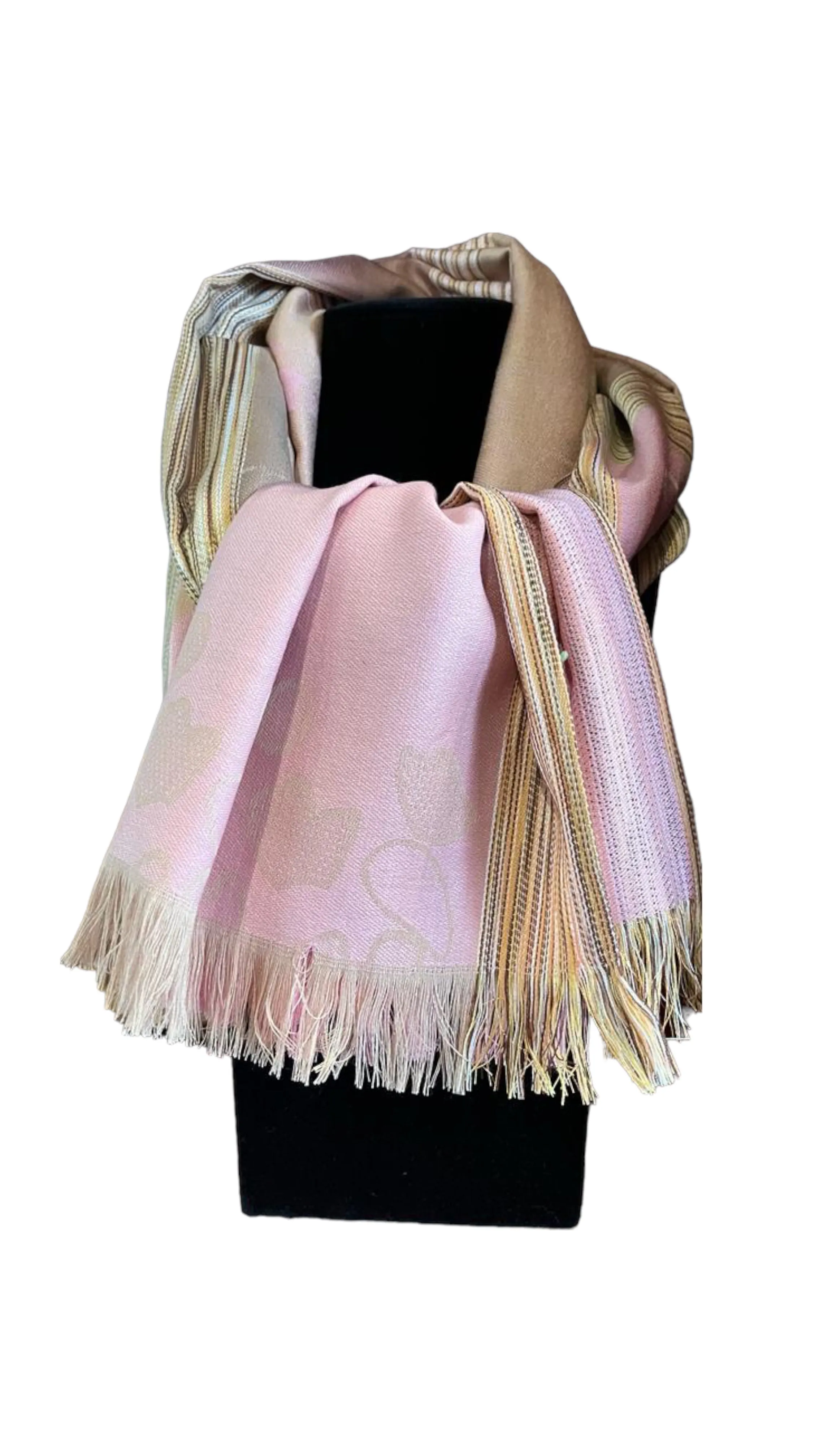 PINK TAUPE STRIPE SCARF