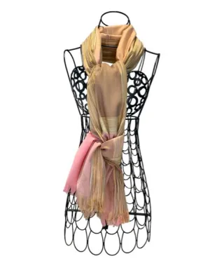 PINK TAUPE STRIPE SCARF