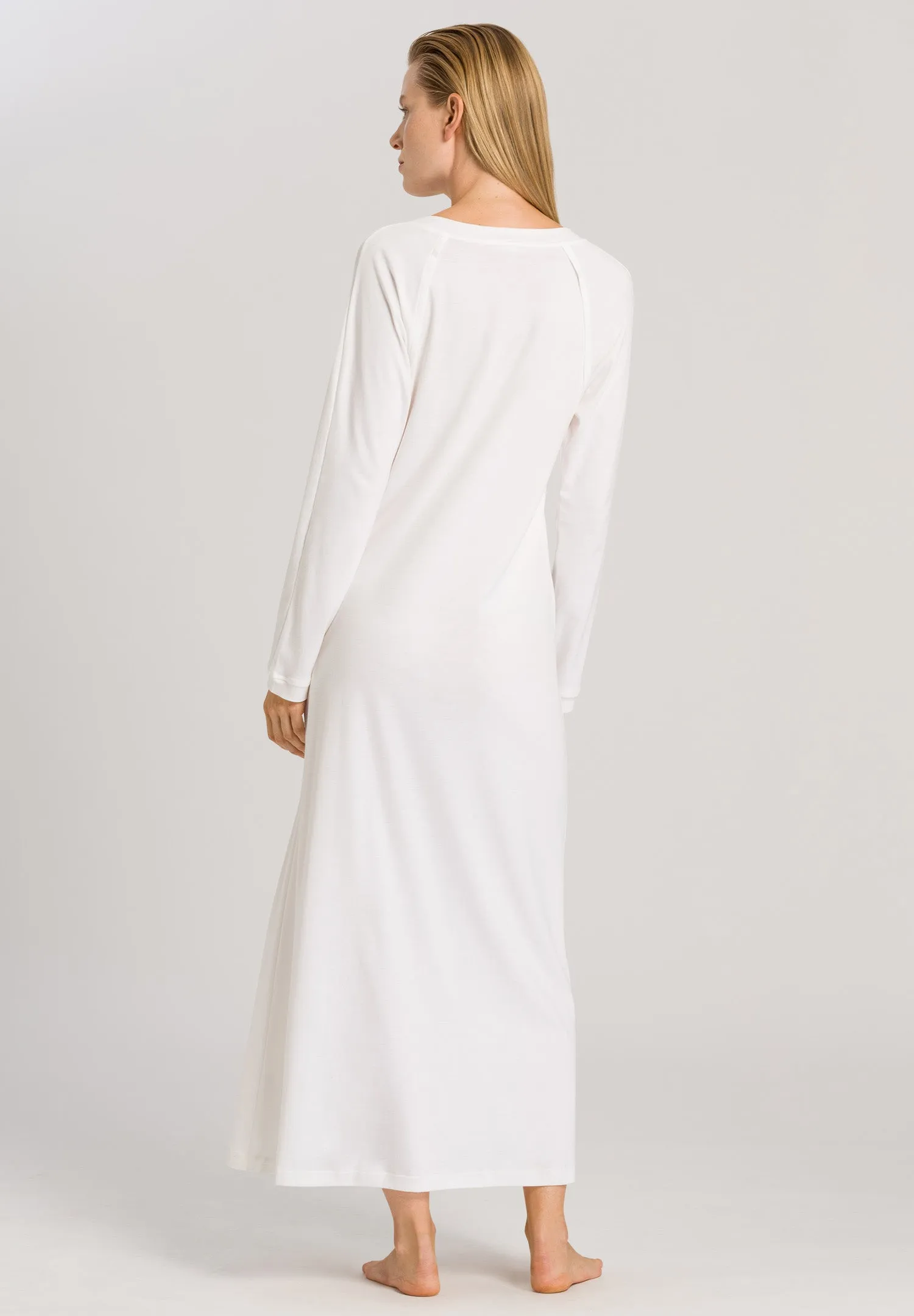 Pure Essence V-Neck Cotton Nightgown 130cm | Off White 77947-102