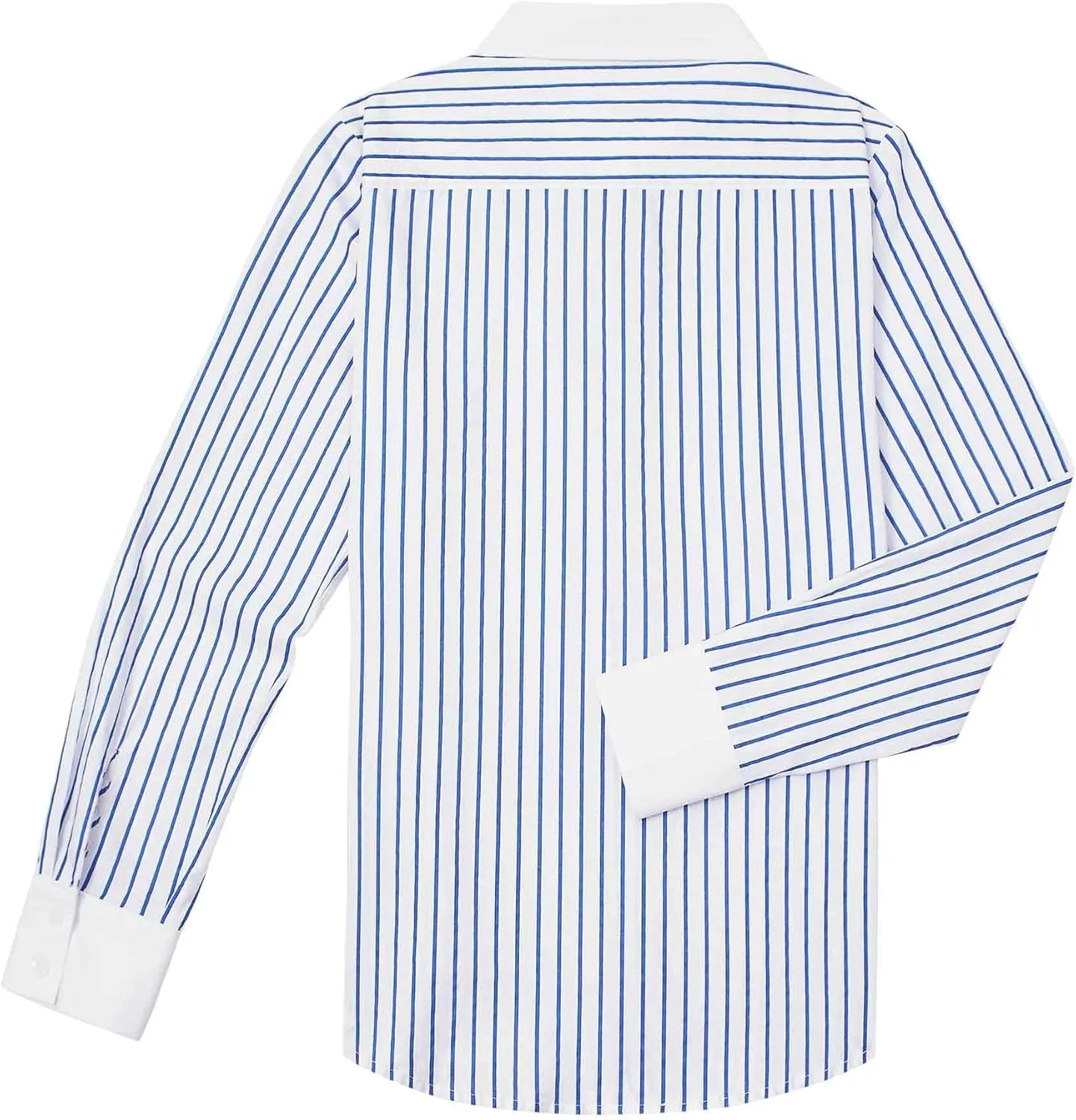 siliteelon Womens Cotton Button Down Shirts Striped Dress Shirts Pinstripes Long Sleeve Collared Blouses Colorblock Tops