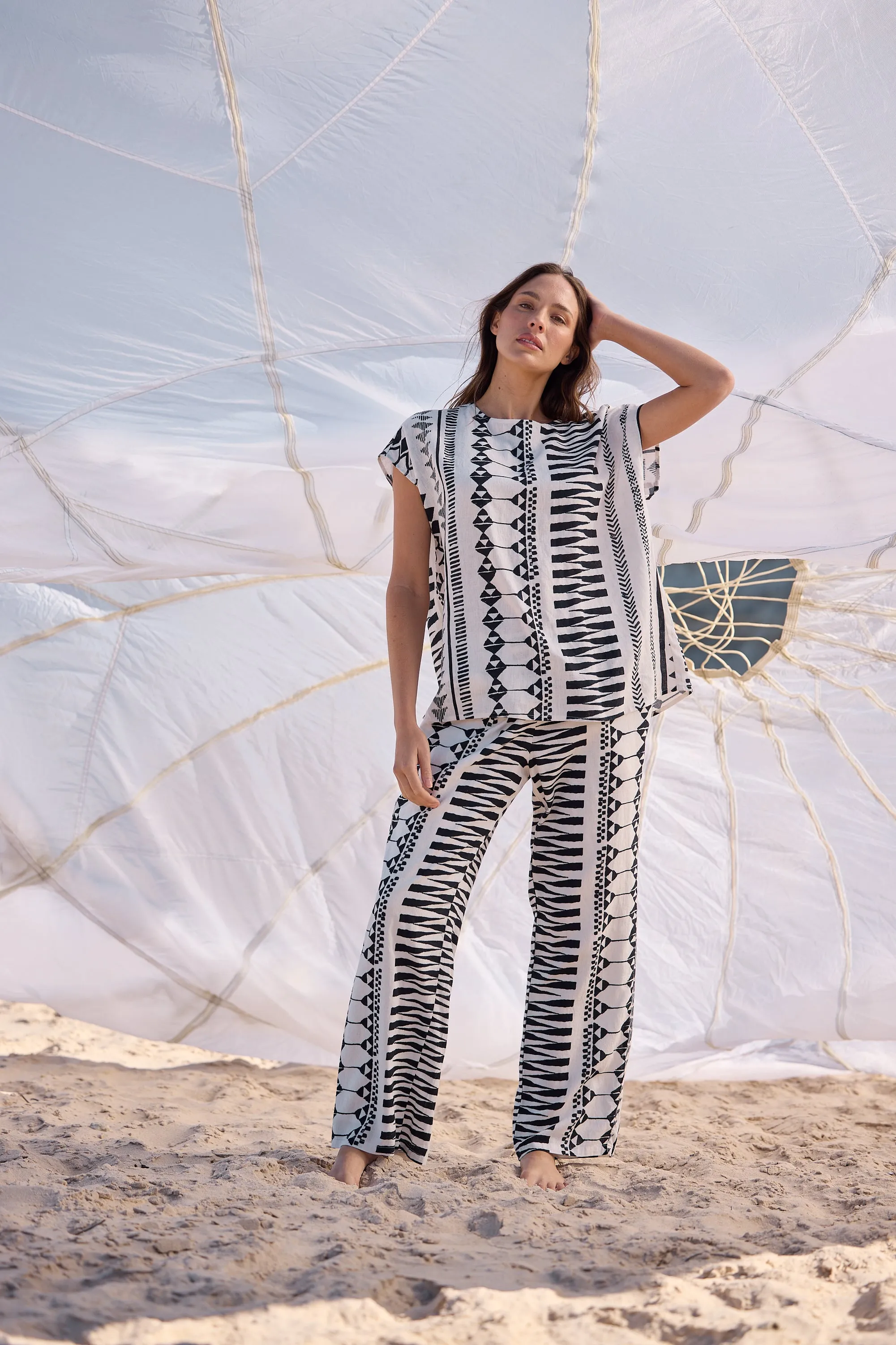 Souk Linen Top - Bahama Print
