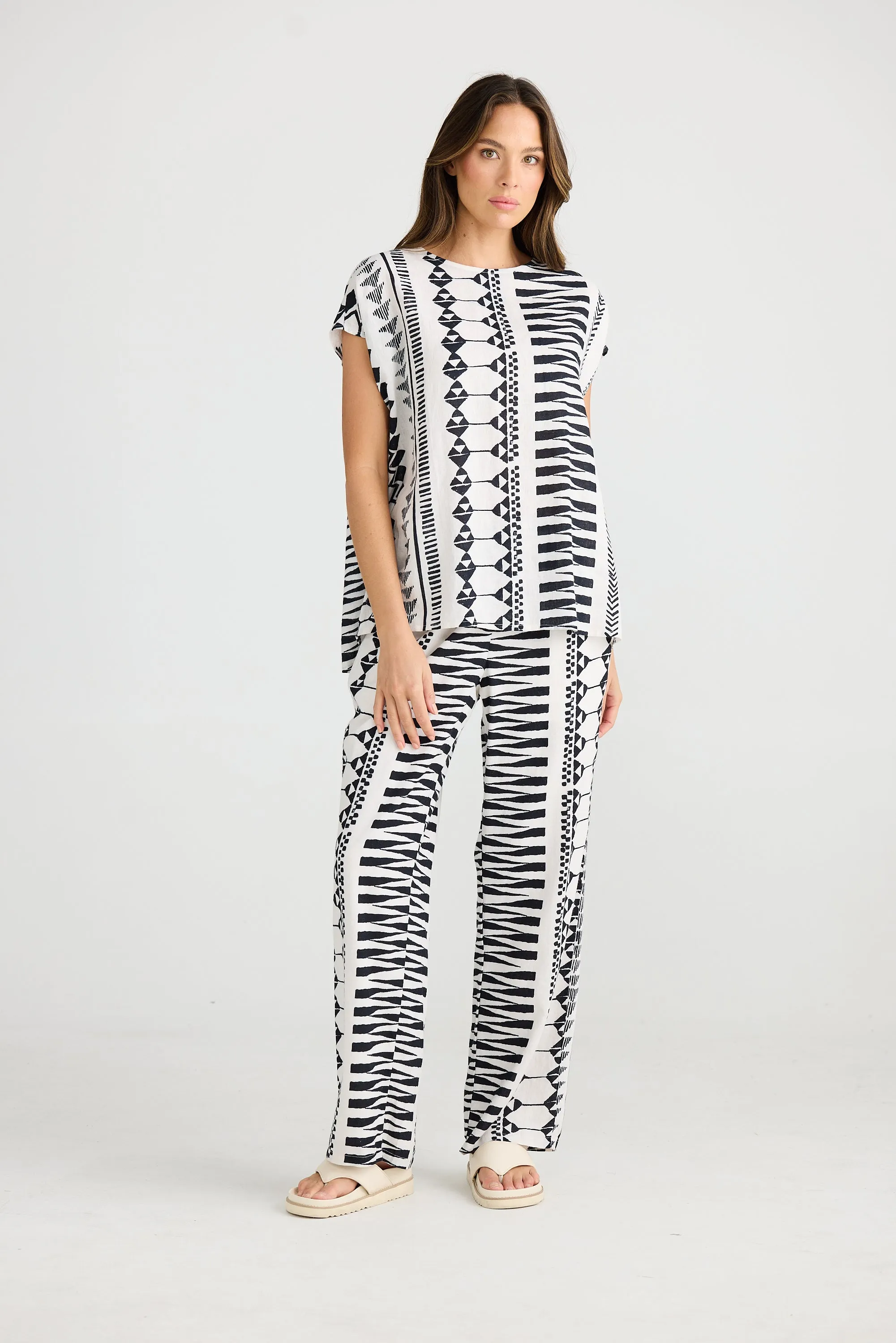 Souk Linen Top - Bahama Print