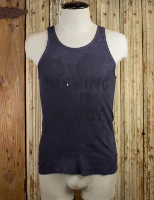 Stop Fucking The Planet Tank Top Black Medium-Large