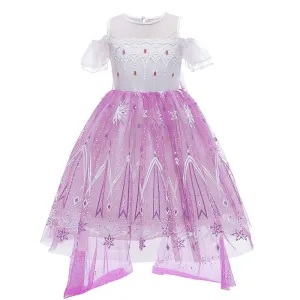 Summer Halloween Girls' Children's Dress Frozen Second Generation off-Shoulder Dress