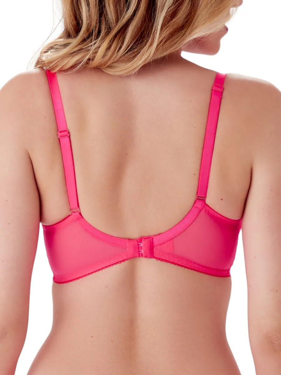 Superboost Lace Padded Plunge Bra - Diva Pink