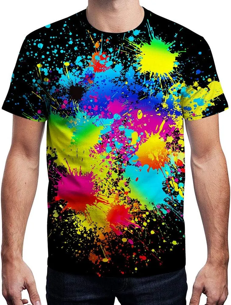 SYAIMN Unisex 3D Pattern Printed Short Sleeve T-Shirts Casual Graphics Tees