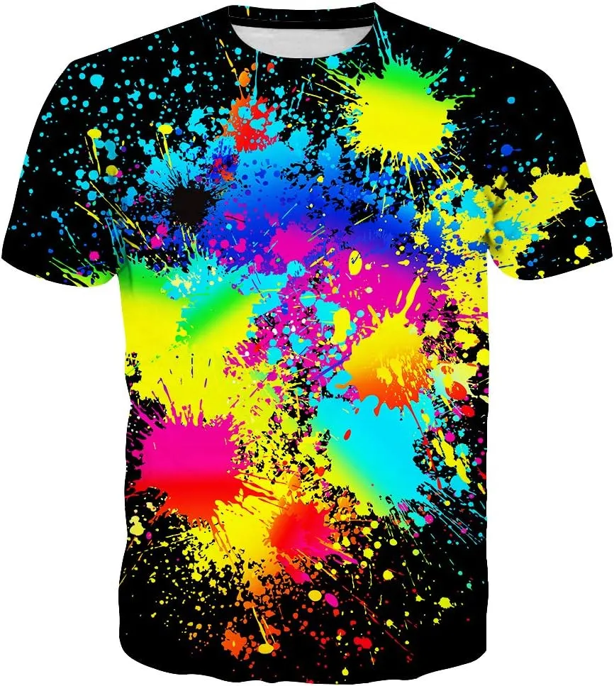 SYAIMN Unisex 3D Pattern Printed Short Sleeve T-Shirts Casual Graphics Tees