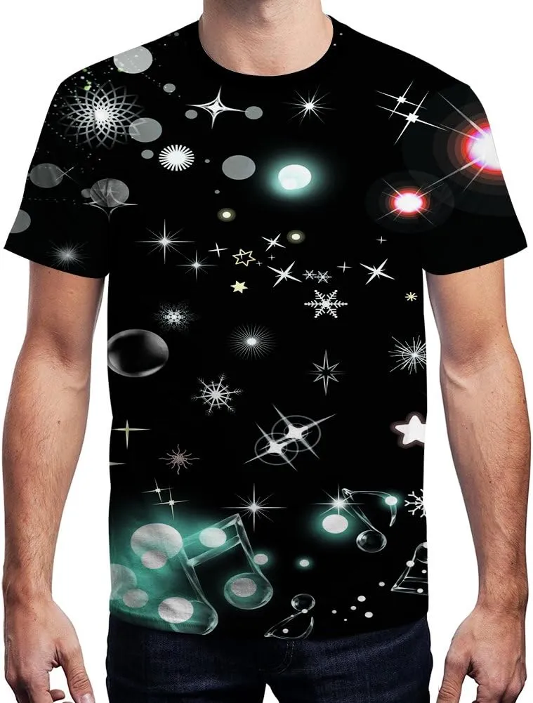 SYAIMN Unisex 3D Pattern Printed Short Sleeve T-Shirts Casual Graphics Tees