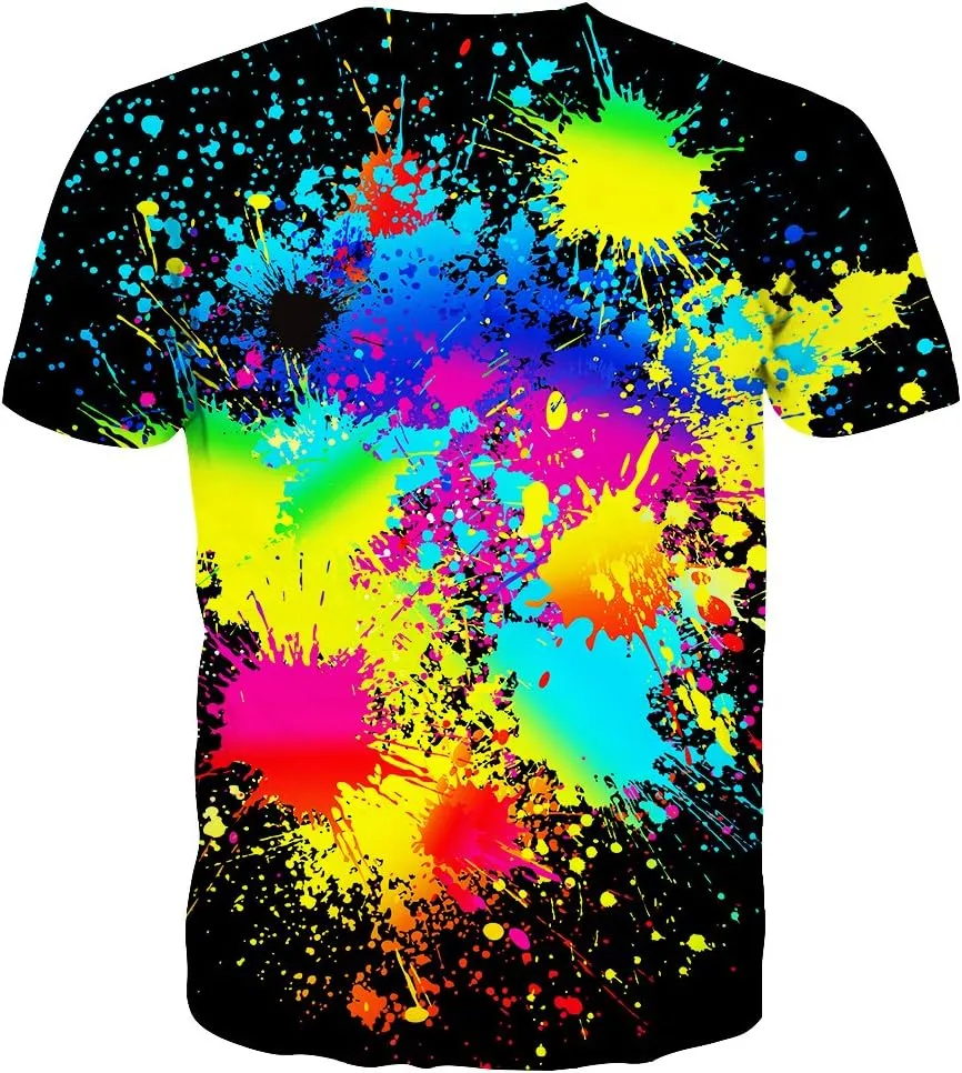 SYAIMN Unisex 3D Pattern Printed Short Sleeve T-Shirts Casual Graphics Tees