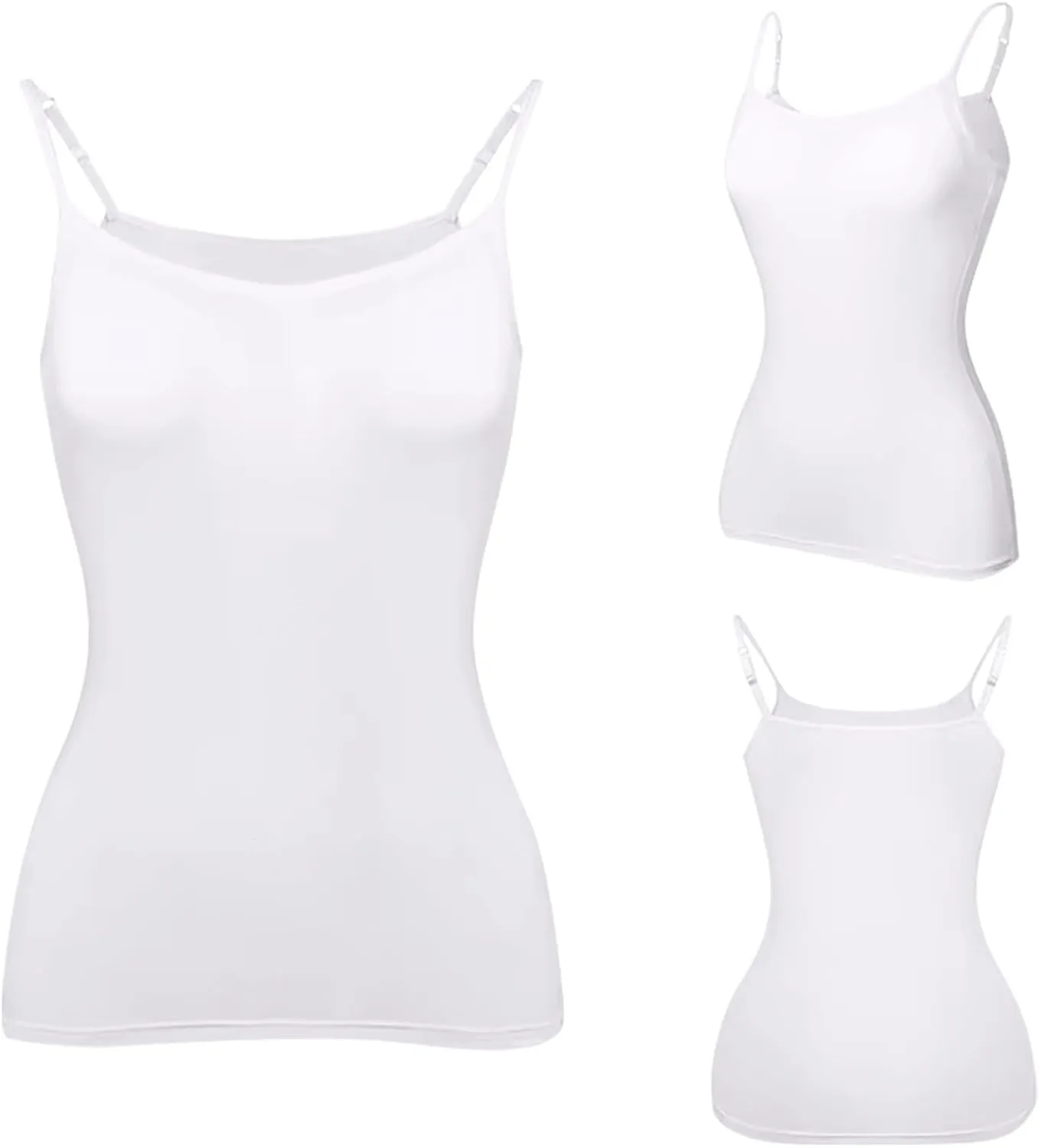 Tank Top for Women Built in Bra Adjustable Spaghetti Strap Workout Tops Gym Shirts Sleeveless Basic Under Clothes