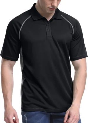 TIHEEN Golf Shirts for Men,Short Sleeve Moisture Wicking Proformance Big & Tall Polo Shirts