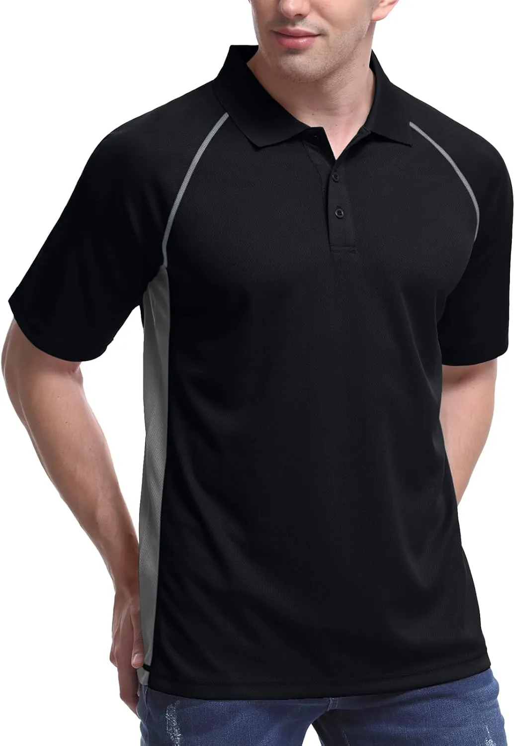 TIHEEN Golf Shirts for Men,Short Sleeve Moisture Wicking Proformance Big & Tall Polo Shirts