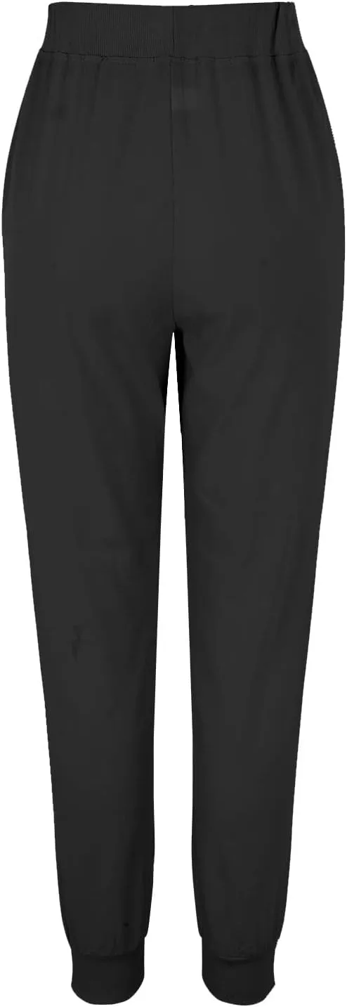 Womens Cotton Linen Pants Summer Drawstring Elastic Waist Pant Casual Linen Tapered Pants with Pockets